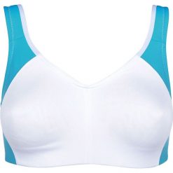 Biustonosz sportowy LEVEL 2 bonprix biało-turkusowy. Białe biustonosze sportowe bonprix. Za 37,99 zł.