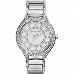 Zegarek kwarcowy "Kerry" w kolorze srebrno-perłowobiałym. Białe zegarki damskie marki Michael Kors, ze stali. W wyprzedaży za 627,95 zł.