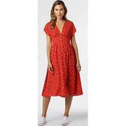 Tommy Jeans - Sukienka damska, czerwony. Czerwone sukienki damskie Tommy Jeans, s, w kwiaty, z jeansu, retro, bez kołnierzyka, bez rękawów. Za 449,95 zł.