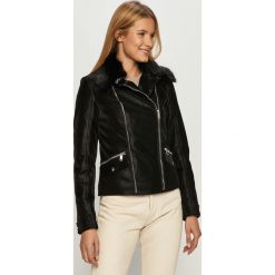 Guess Jeans - Ramoneska. Czarne kurtki damskie Guess Jeans, s, z aplikacjami, z elastanu, krótkie, bez kaptura. Za 699,90 zł.