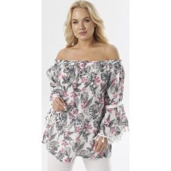 Jasnoszara Bluzka Theldelia. Szare bluzki damskie Born2be, xl, bez wzorów, bez kołnierzyka, bez rękawów. W wyprzedaży za 99,99 zł.