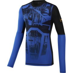 Bluzka Reebok Training Compression Tee M Czarno-Niebieska. Niebieskie bluzy męskie Reebok, m, bez wzorów, ze skóry, bez kołnierzyka, bez rękawów, do biegania. Za 139,99 zł.