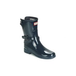 Kalosze Hunter RFND ADJ SHT W/ANKLE STRP GLS. Niebieskie kalosze damskie Hunter, bez wzorów. Za 511,20 zł.