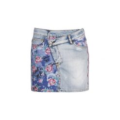 Spódnice krótkie Desigual ROSES. Niebieskie spódniczki damskie Desigual, bez wzorów, krótkie, mini. Za 247,20 zł.