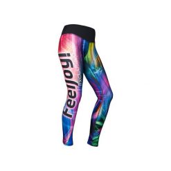 LEGGINSY EXCLUSIVE RAINBOW. Szare legginsy damskie marki Feelj!, s, z nadrukiem, z dzianiny, do biegania. Za 250,00 zł.
