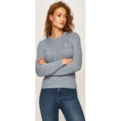 Polo Ralph Lauren - Sweter. Niebieskie swetry damskie Polo Ralph Lauren, s, bez wzorów, z bawełny, bez rękawów, bez kaptura. W wyprzedaży za 499,90 zł.