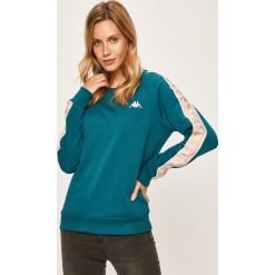 Kappa - Bluza. Niebieskie bluzy damskie Kappa, s, z aplikacjami, z bawełny, bez rękawów, bez kaptura. W wyprzedaży za 139,90 zł.