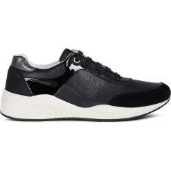 Geox - Buty. Czarne buty sportowe damskie Geox, bez wzorów, ze skóry, sportowe. Za 389,90 zł.