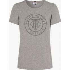Tommy Hilfiger - T-shirt damski, szary. Szare t-shirty damskie TOMMY HILFIGER, s, bez wzorów, z bawełny, eleganckie, bez kołnierzyka. Za 229,95 zł.
