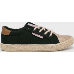 Cross Jeans - Tenisówki. Czarne trampki i tenisówki damskie Cross Jeans, bez wzorów, z jeansu, na sznurówki. W wyprzedaży za 59,90 zł.