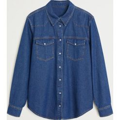 Mango - Koszula Denim. Zielone bluzki damskie Mango, s, z bawełny, klasyczne. W wyprzedaży za 69,90 zł.