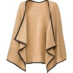 Poncho dzianinowe bonprix wielbłądzia wełna. Pomarańczowe żakiety damskie bonprix, bez wzorów, z wełny. Za 99,99 zł.