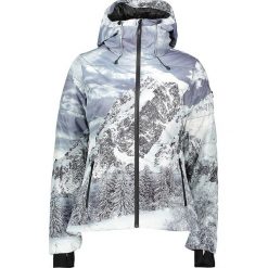 Kurtka narciarska w kolorze niebieskoszarym. Szare kurtki sportowe damskie CMP Women, s, z nadrukiem, z tkaniny, bez kaptura, narciarskie, thinsulate. W wyprzedaży za 472,95 zł.