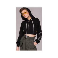 Infinity Cropped Hoodie Bluza. Czarne bluzy damskie marki Animals Wave, xs, z haftami, z bawełny, z krótkim rękawem, krótkie, z kapturem. Za 199,00 zł.