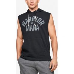 Under Armour Project Rock Terry Bluza Czarny. Czarne bluzy męskie Under Armour, m, z nadrukiem, z bawełny, rockowe, bez kołnierzyka, bez rękawów, bez kaptura. Za 257,95 zł.