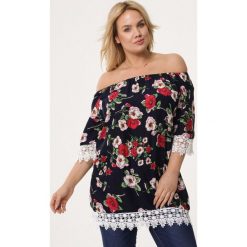 Granatowa Bluzka Wondrous. Szare bluzki damskie Born2be, xl, w kwiaty, z koronki, bez kołnierzyka, bez rękawów. Za 39,99 zł.