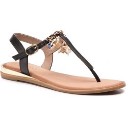 Sandały GIOSEPPO - Frosinone 48936 Black. Czarne klapki damskie marki Gioseppo, z aplikacjami, ze skóry, bez obcasa, na obcasie. Za 229,00 zł.