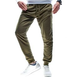 Spodnie męskie dresowe zielone Recea. Zielone spodnie męskie Recea, xl, bez wzorów, z bawełny, klasyczne. Za 49,99 zł.