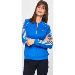 Adidas Originals - Bluza. Niebieskie bluzy damskie adidas Originals, bez wzorów, z elastanu, bez rękawów, bez kaptura. Za 249,90 zł.