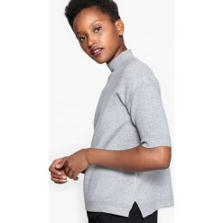 Sweter z krótkim rękawem, kołnierz ze stójką. Szare golfy damskie marki La Redoute Collections, l, z poliamidu. Za 132,26 zł.