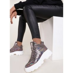 Ciemnosrebrne Sneakersy Kylvienne. Szare sneakersy damskie Renee. Za 99,99 zł.