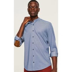 Koszula slim fit z łatami na łokciach - Niebieski. Niebieskie koszule męskie slim marki Reserved, s. Za 119,99 zł.