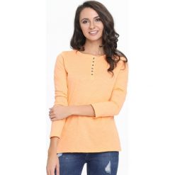 Pomarańczowa Bluzka Craze. Pomarańczowe bluzki damskie marki Born2be, xl, z okrągłym kołnierzem, z długim rękawem. Za 29,99 zł.