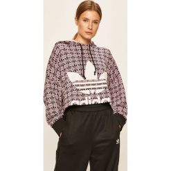 Adidas Originals - Bluza. Różowe bluzy damskie adidas Originals, bez wzorów, z bawełny, bez rękawów, z kapturem. Za 269,90 zł.