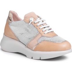 Sneakersy HISPANITAS - Cuzco HV00207 White. Brązowe półbuty damskie Hispanitas, bez wzorów, z zamszu, bez obcasa, na koturnie, bez zapięcia. Za 499,00 zł.