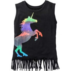 Top z frędzlami bonprix czarny. Czarne topy damskie bonprix, bez wzorów, bez kołnierzyka, bez rękawów, bez kaptura. Za 29,99 zł.