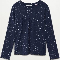 Mango Kids - Piżama dziecięca Galaxy 116-164 cm. Niebieskie piżamy dziewczęce Mango Kids, bez wzorów, z bawełny, bez rękawów. Za 79,99 zł.