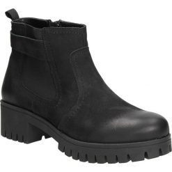 BOTKI GINO FABIANI 1074/5. Czarne botki damskie marki Gino Fabiani, bez obcasa, bez zapięcia. Za 139,99 zł.