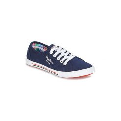 Buty Pepe jeans ABERLADY. Niebieskie trampki i tenisówki damskie Pepe Jeans, bez wzorów, z jeansu, bez zapięcia. Za 197,10 zł.