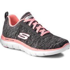 Buty SKECHERS - Flex Appeal 2.0 12753/BKCL Black/Coral. Szare buty sportowe damskie Skechers, z materiału, sportowe, na fitness i siłownię. W wyprzedaży za 219,00 zł.