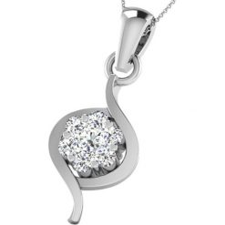 Naszyjniki damskie: Srebrny naszyjnik z diamentem – dł. 43 cm