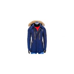 KURTKA MĘSKA ZIMOWA PARKA C306 - GRANATOWA. Niebieskie parki męskie marki Ombre Clothing, na zimę, m, z poliesteru. Za 109,00 zł.