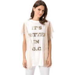 TWINSET Koszulka Biały. Białe koszulki damskie Twinset, xs, z aplikacjami, z bawełny, bez kołnierzyka, z krótkim rękawem. Za 500,95 zł.