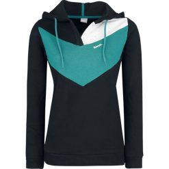 Bluzy damskie: Bench Colourblock-Hoodie Bluza z kapturem damska czarny/turkusowy/biały