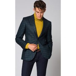 Marynarka Zielona w Kratę Casey. Zielone marynarki męskie LANCERTO, na zimę, s, bez wzorów, z wełny, casualowe. W wyprzedaży za 599,90 zł.