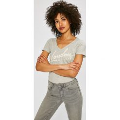 Pepe Jeans - Top. Szare bluzki z odkrytymi ramionami marki Pepe Jeans, s, z nadrukiem, z bawełny. W wyprzedaży za 99,90 zł.