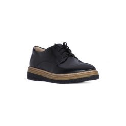 Derby Clarks ZANTE ZARA NERO. Czarne półbuty damskie Clarks, bez wzorów, bez obcasa, bez zapięcia. Za 471,76 zł.