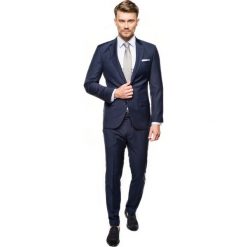 Garnitur bianco 313 niebieski slim fit. Niebieskie garnitury męskie Recman, bez wzorów. Za 749,00 zł.