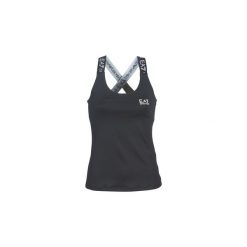 Topy na ramiączkach / T-shirty bez rękawów Emporio Armani EA7 TRAIN LOGO SERIES. Czarne bluzki damskie Emporio Armani EA7, m, bez wzorów, bez kołnierzyka. Za 184,50 zł.