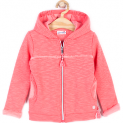 Bluza. Pomarańczowe bluzy dziewczęce rozpinane FOREST HEART, z bawełny, z długim rękawem, długie, z kapturem. Za 59,90 zł.