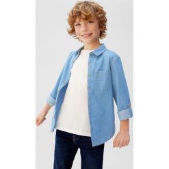Mango Kids - Koszula dziecięca Daniel 110-164 cm. Niebieskie koszule chłopięce Mango Kids, bez wzorów, z bawełny, klasyczne, z klasycznym kołnierzykiem, z długim rękawem, długie. Za 69,90 zł.