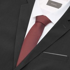 Krawat - Bordowy. Czerwone krawaty męskie Reserved, bez wzorów. Za 49,99 zł.