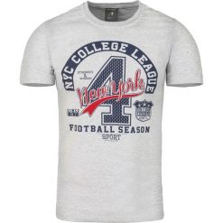 Koszulka męska t-shirt z nadrukiem szara Recea. Szare koszulki męskie Recea, m, z nadrukiem, z bawełny, bez kołnierzyka. Za 34,99 zł.
