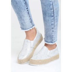 Trampki damskie slip on: Srebrne Slip On Not Fading