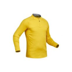 Bluza narciarska 500 męska. Pomarańczowe bluzy męskie WED'ZE, m, bez wzorów, z elastanu, sportowe, bez kołnierzyka, bez rękawów, bez kaptura. Za 79,99 zł.