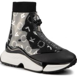 Sneakersy KARL LAGERFELD - KL61665 Black Lthr & Textile. Czarne półbuty damskie KARL LAGERFELD, ze skóry. Za 1049,00 zł.